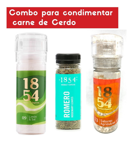 Especias Condimentos 1854 Combo Para Carne De Cerdo X3 Un