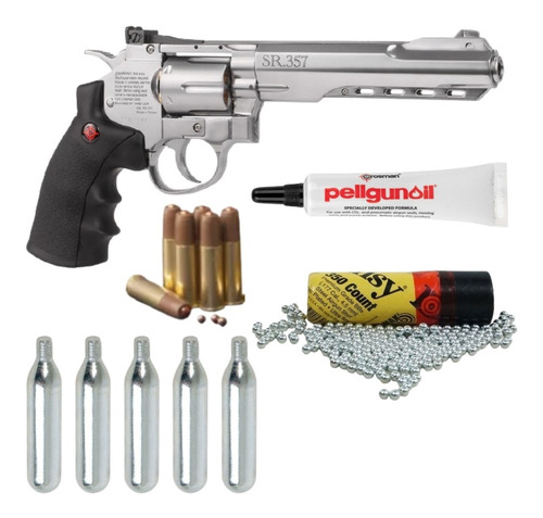 Revolver Crosman Sr 357 4.5mm Co2 Silver Xchws P