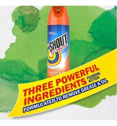 Shout Advanced Grease Busting Espuma,quitamanchas,18 Oz(3pz)