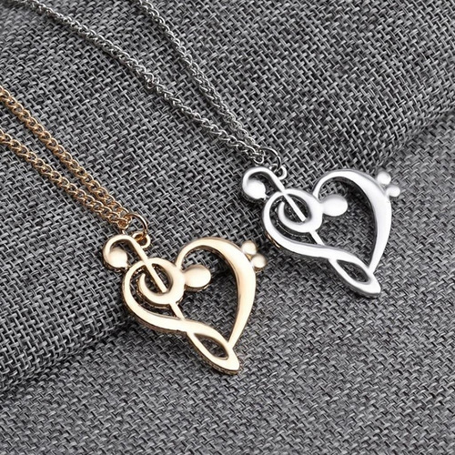 Set X 2 Collares Mejores Amigos Pareja Nota Musical Corazón