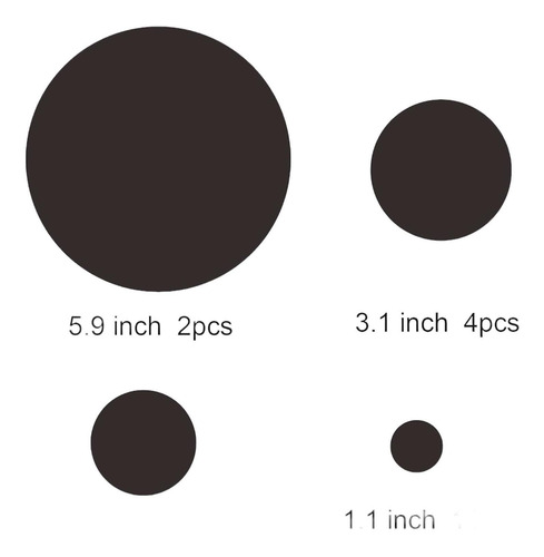Imagen 6 de 6 de Set Acrilico Decorativo Negro Espejo Oval Con Adhesivo Pared