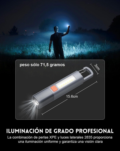 Recargable Exteriores Led Multifuncional Linterna Para
