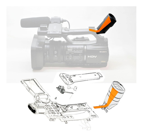 Sony Z5 Hdr-fx1000 Z5 Filmadora Visor Flat Cable View Finder