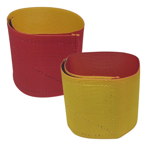 Braçadeira Elástica De Identificação Dupla Face Airsoft Cor Vermelho/amarelo