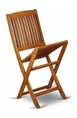 Silla Lateral Plegable De Madera De Acacia Maciza, Juego De
