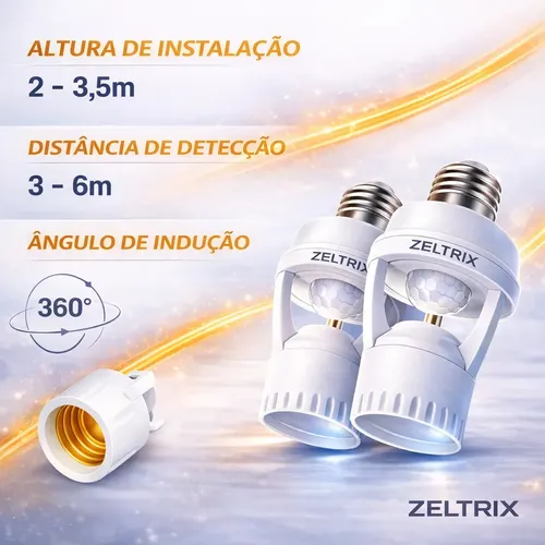 光導　SERCETセット Kit 10 Sensores de Presença E27 Zeltrix para Lâmpada, com Detecção