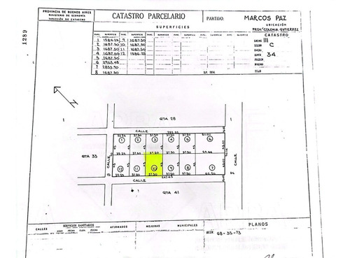 Imagen 2 de 2 de Lote De Terreno En Venta En Marcos Paz!
