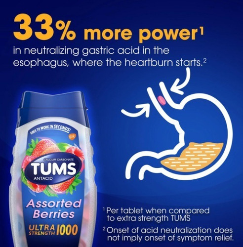 Pastilhas Tums Antacido Ultra Forte - Frutas Vermelhas -72un