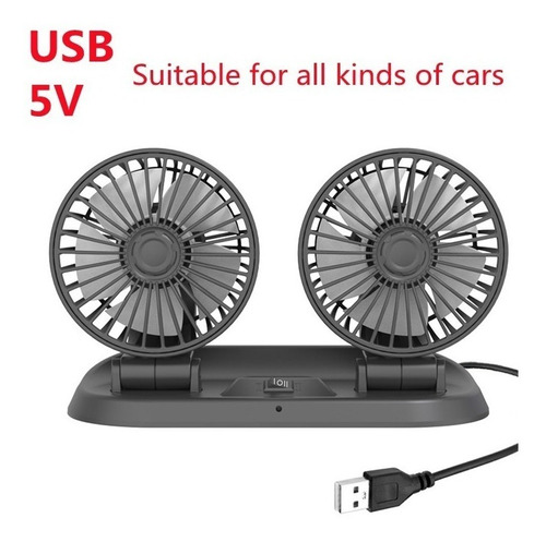 Ventilador Doble Autos Camionetas Tráiler Abanico Con Usb