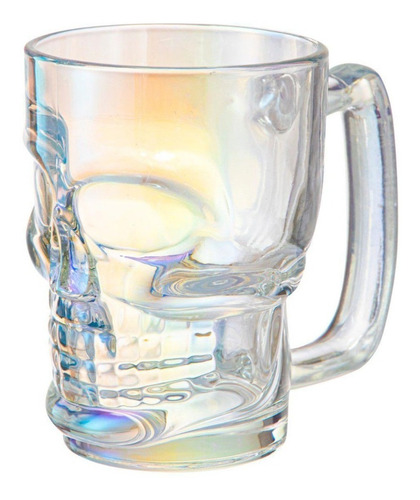 Imagem 2 de 3 de Caneca Chopp Caveira 450ml | Skull | Furta Cor | Metalizada