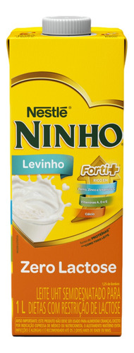 Leite UHT Semidesnatado Zero Lactose Ninho Levinho Forti+ Caixa com Tampa 1l