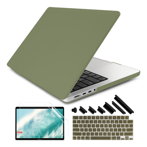 Funda Protectora Rigida Dongke Verde Para Macbook Pro 16 