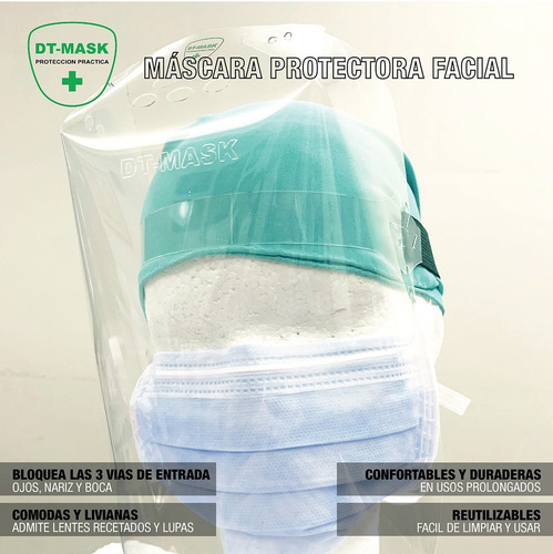 Imagen 3 de 10 de Mascara Protectora Facial Reutilizable Proteccion Comoda
