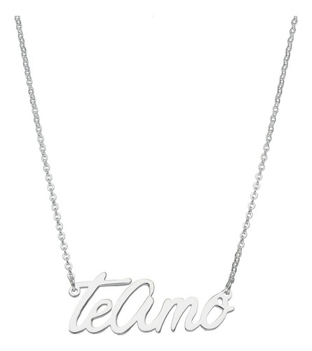 Collar Te Amo Plata Fina Ley 925 Joya Amor Pareja Enamorados