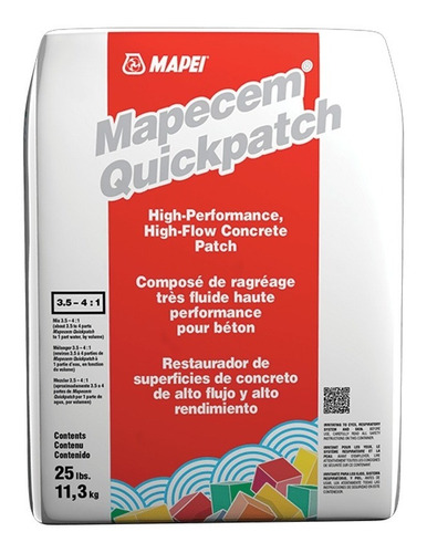 Mapecem Quickpatch, Saco 11.35 Kgs (restaurador De Pisos)