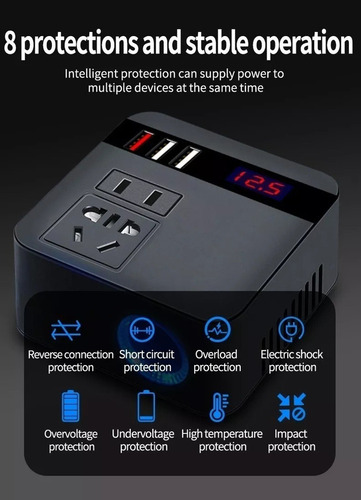 Inversor De Carro 150 W Pico Dc 12 V/24 V A 110 V/220 V 1