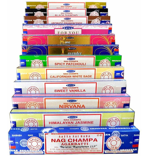 Incienso Nag Champa Satya Hem Lote Mezclado Spa Aromaterapia