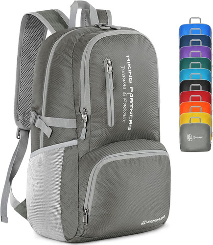 Mochila Liviana Senderismo Impermeable Gris 30l Zomake