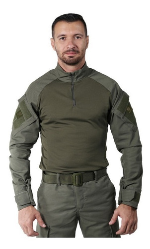 Combat Shirt Verde Oliva Bélica Airsoft Steel