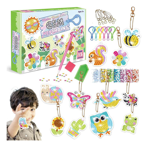 15 Kit Niños Diy Pinturas Diamante 5d Decorativas Pegatinas