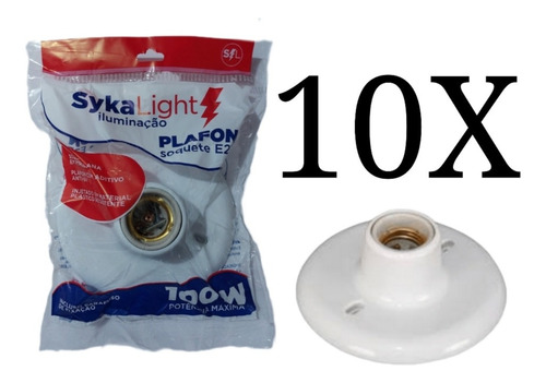 Kit 10 Plafonier Plafon Branco 100w E27 Bocal Porcelana 110v/220v (bivolt)