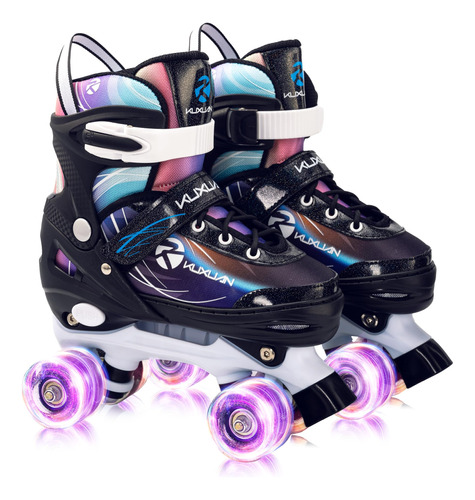 Patines Ajustables Para Ninas Y Mujeres, Patines Negros Y Mo