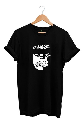 Remera Gorillaz Negra Rock Música Algodón Premium