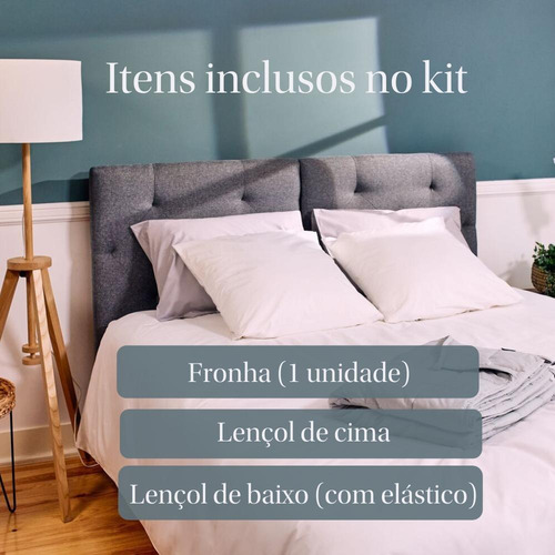 Jogo De Cama 400 Fios Emma Solteiro - (3 Peças) Cor Branco Desenho do tecido Liso