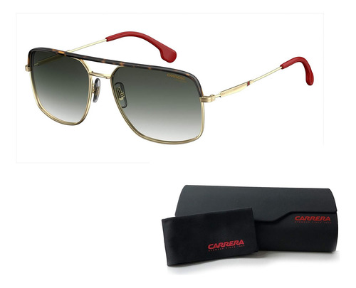 Gafas De Sol Cuadradas Carrera 60m Doradas Y Verdes Para Y