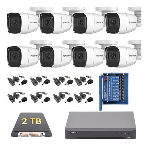 Kit Turbohd 1080p / Dvr 8 Ch / 8 Cámaras Bala / Baluns 2tb