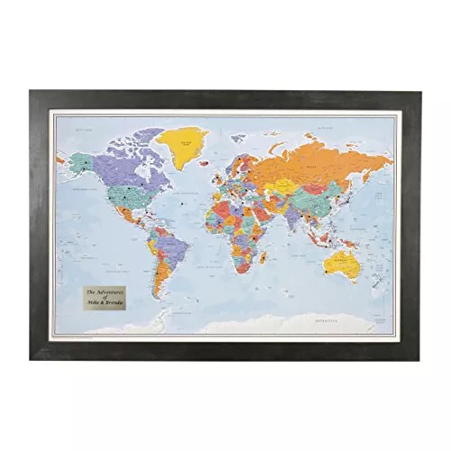 Mapa Mundial De Viajes Personalizado Chinchetas Marco N