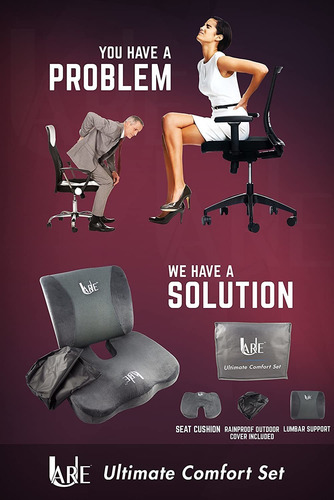 Imagen 5 de 7 de Espuma De Memoria Cool Gel, Cojin Para Asiento Con Tapa Y A