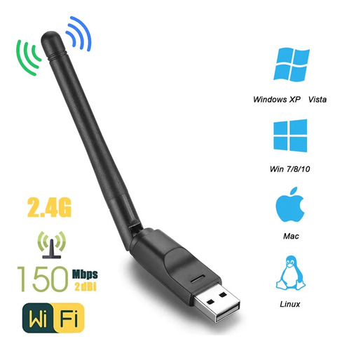 Antena Tarjeta Usb Receptora De Señal Wifi 150mbps Pc Laptop