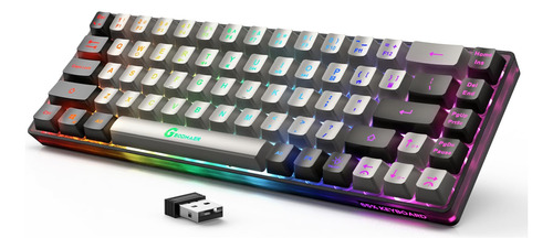 Geodmaer 65% Teclado Inalambrico Para Juegos, Teclado De Jue