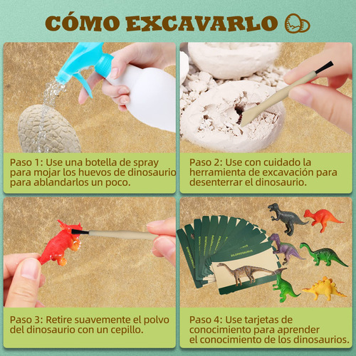 12 Pzs Huevos De Dinosaurio, Set De Dinosaurios Con