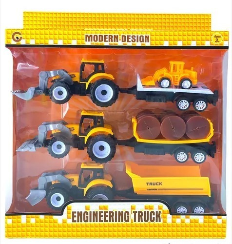 Set Carros Construccion Ttractor Campo Juguete