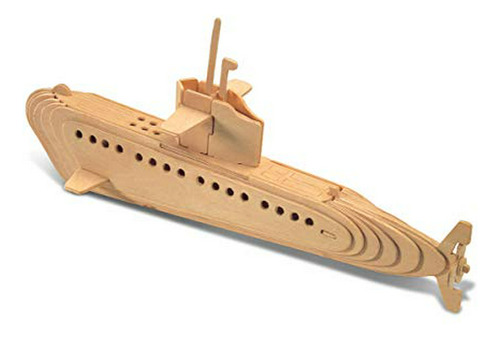Puzzled Submarine 3d Puzzle De Madera Construcción Kit