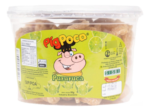 Torresmo Pururuca Sabor Limão Pigpoca Pote C/90g