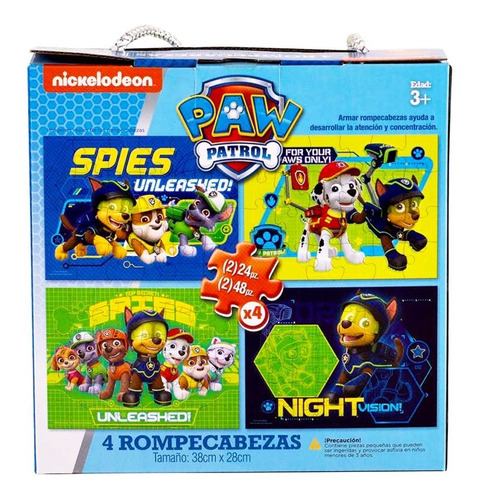 Rompecabezas Paw Patrol 4 En 1 Juego De Mesa Novelty