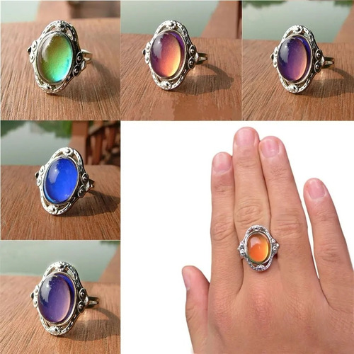 Anillo Humor Vintage Cambia De Color Regulable