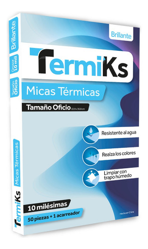 Mica Termica Oficio 22.9 X 36.8 Cm 10ml (50 Pzas) Termiks