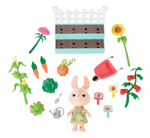 Juego De Jardín Con Muñeca En Miniatura 16 Piezas 3 Años