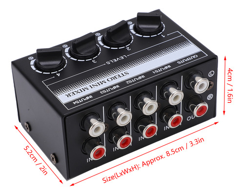 Minicontrolador Pasivo Estéreo Signal Mixer, Hub De 4 Canale
