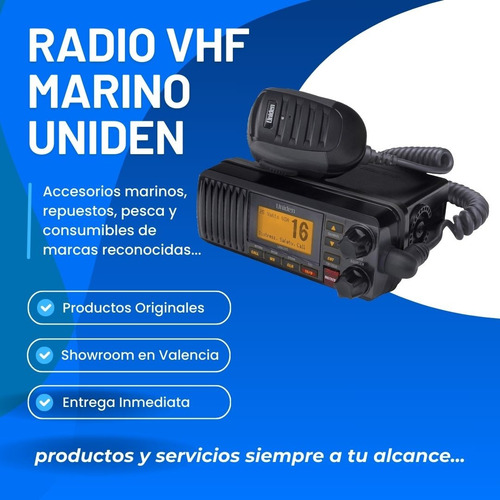 Radio Marino Vhf Solara Negro Original Uniden