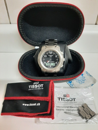 Relógio Tissot Touch Em Titânio + 1 Pulseira Tática E Estojo