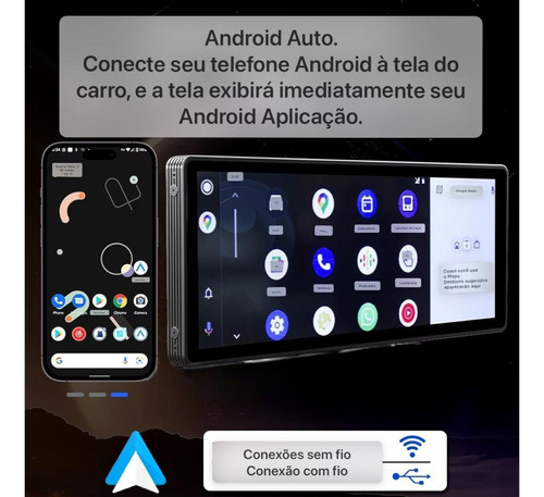 Central Multimídia 10 Pol Universal Carplay Android Auto