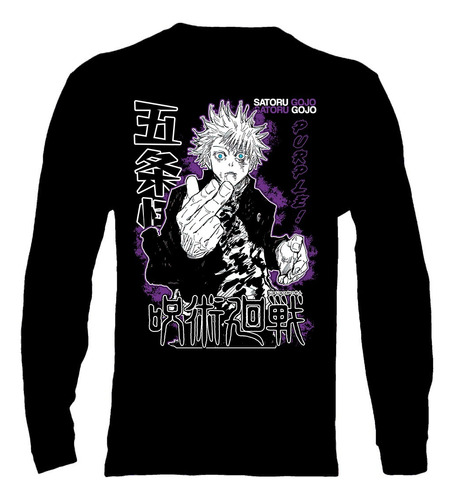 Polera Manga Larga Jujutsu Kaisen Gojo Especial -vale Gamess