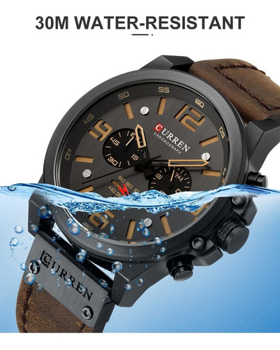 - Reloj Masculino Curren Technos 8314 Negro Y Amarillo