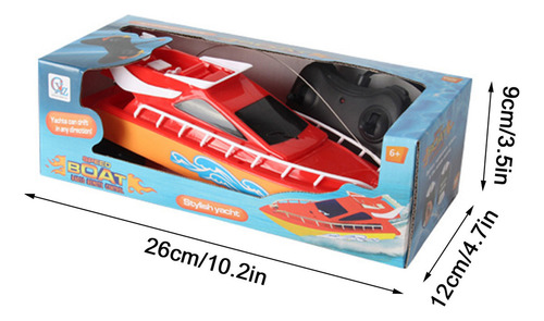 Lancha Motora Con Control Remoto V Cool Red Water Mo 5991 Pa