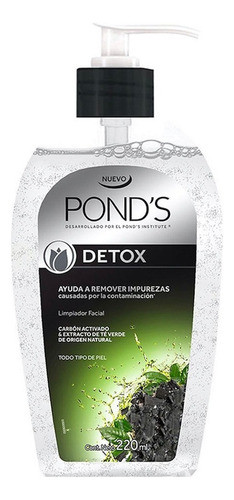 Limpiador Facial Pond's Detox Origen Natural Té Verde 220ml Tipo de piel Mixta